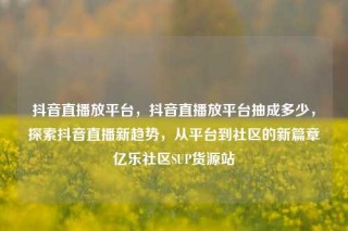 抖音直播放平台，抖音直播放平台抽成多少，探索抖音直播新趋势，从平台到社区的新篇章亿乐社区SUP货源站